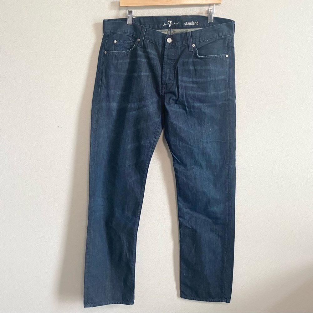 7 For All Mankind Straight Leg Mid Rise A Pocket Beck Wash Bootcut Jeans Size 36